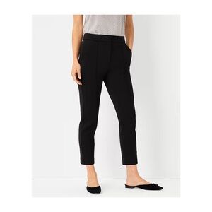 ANN TAYLOR The Pintucked Double Knit Ankle Pant in Black